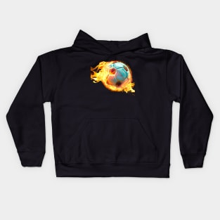 Flame Soccer Ball Kids Hoodie